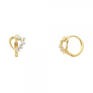 Dainty 14K Yellow Gold Heart Huggies Earrings